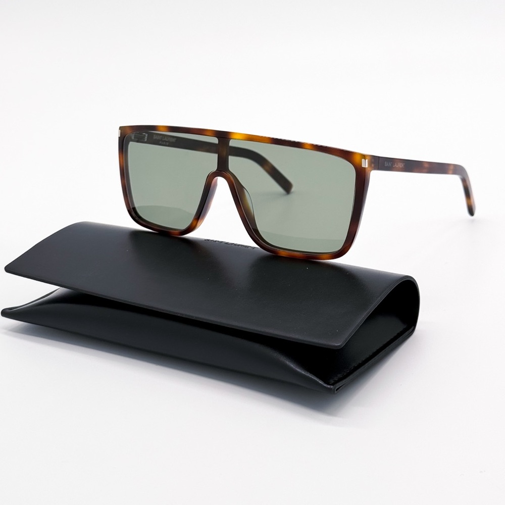NEW SAINT LAURENT MASK SL 364 MASK ACE 002 UNISEX SUNGLASSES SL364 BROWN EYEWEAR